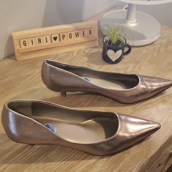pewter kitten heel shoes